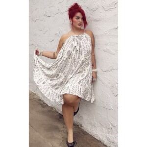 Festi Halter Tassel Dress Women 1 / 1X Ivory Western Cowgirl Bohemian Cottage